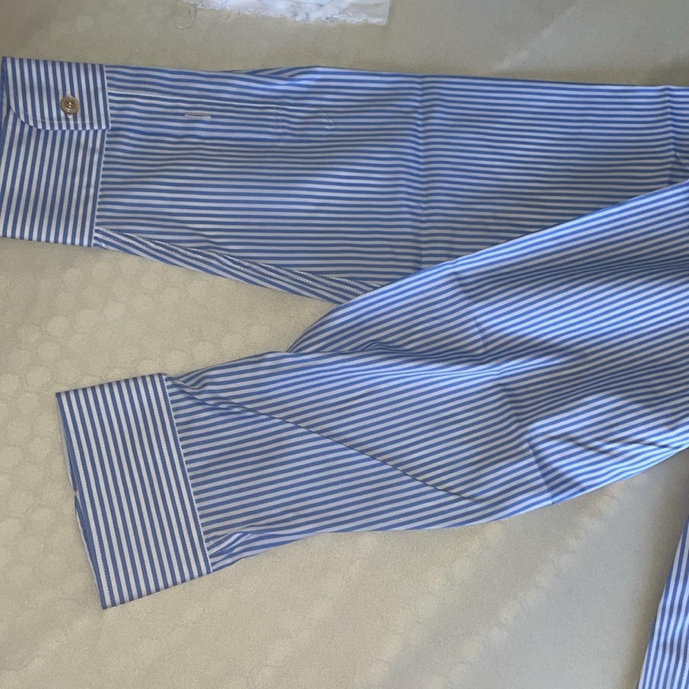 New mens Gucci White & Blue Striped Dress Shirt - Picture 3 of 12